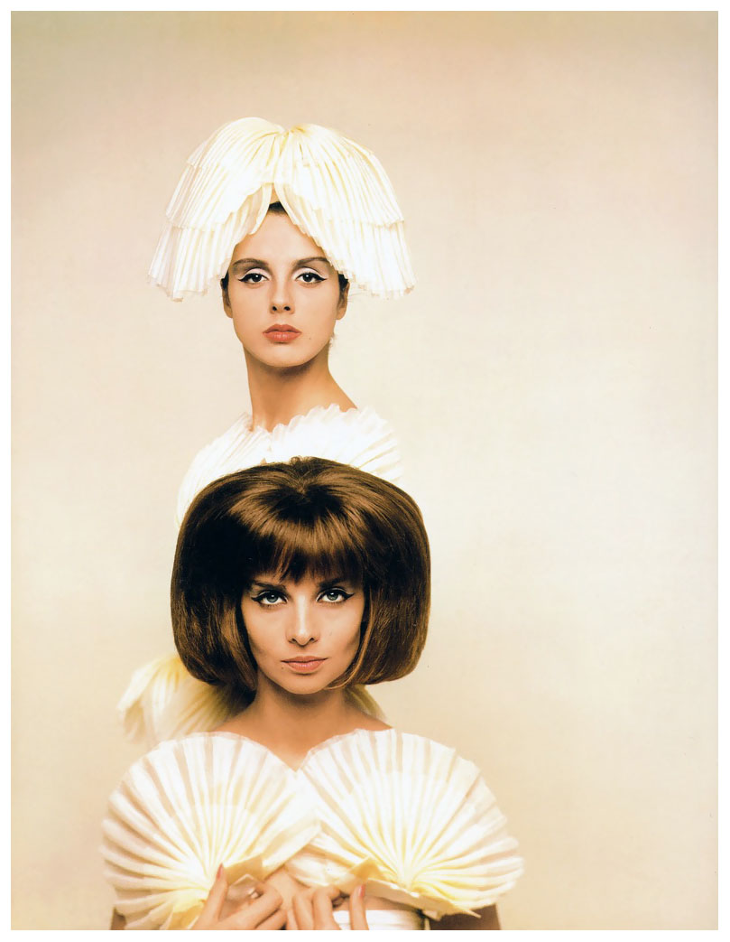 tilly-tizzani-and-iris-bianchi-with-shell-hats-harpers-bazaar-1962.jpg