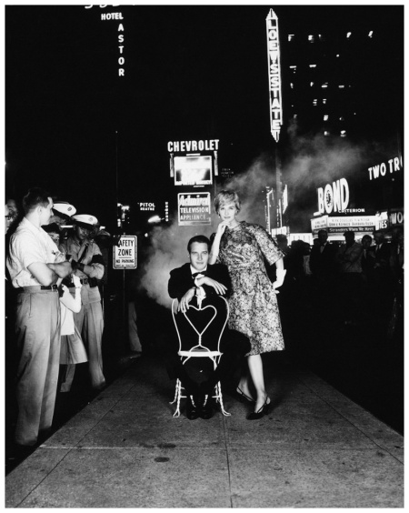 Paul Newman and Joanne Woodward, shot in Times Square for Town and Country magazine in 1955